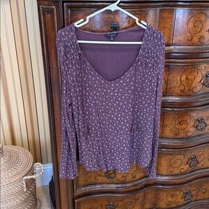 Lucky Brand Plum Floral Blouse